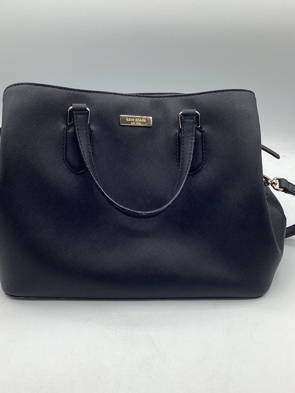 Kate Spade Laurel Way Evangeline Satchel in Black Saffiano Leather
